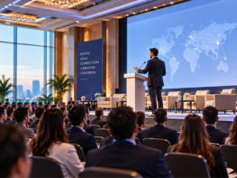 Delegates at a conference plenary session